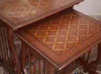 میز عسلی سه تیکه چوبی معرق در شیپور-عکس کوچک
