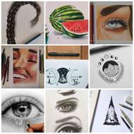 آموزش نقاشی،سیاه قلم،طراحی چهره حضوری در آموزشگاه
