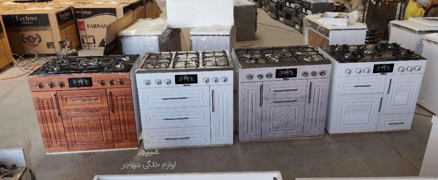 اجاق گاز 5 شعله طرح فر با گارانتی معتبر شیشه 8 میل
