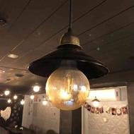 آویز لوستر فلزی با لامپ ادیسونی مناسب کافه رستوران