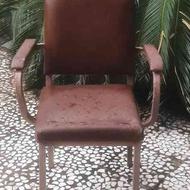 صندلی فلزی روکش چرم