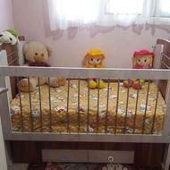 تخت خواب کودک گهواره دار به همراه تشک خوشخواب