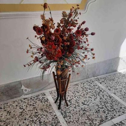 گلدون چوبی به همراه گل مصنوعی در گروه خرید و فروش لوازم خانگی در مازندران در شیپور-عکس1