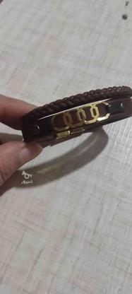 دستبند چرم پلاک طلا در گروه خرید و فروش لوازم شخصی در تهران در شیپور-عکس1