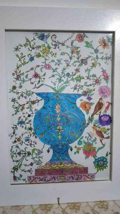 تابلو نقاشی فروشی.طرح گل و بلبل و گلدان در گروه خرید و فروش ورزش فرهنگ فراغت در تهران در شیپور-عکس1