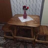 میز نیمکت چوبی