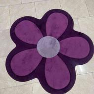 دو عدد قالیچه طرح گل رنگ بنفش