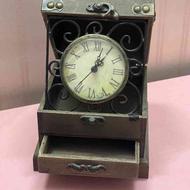 جعبه جواهرات ساعت دار و دفتر خاطرات چوبی