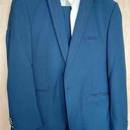 کت شلوار آبی کاربنی سایز 52