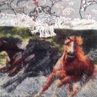 تابلو فرش اسب های وحشی