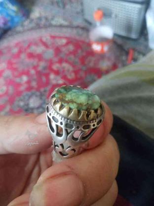 انگشتر نقره فیروزه سبز اصل و قدیمی و خوش دست در گروه خرید و فروش لوازم شخصی در گیلان در شیپور-عکس1