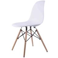 صندلی سفید پایه چوبی