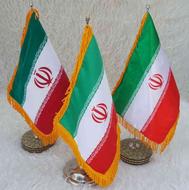 پرچم رومیزی ایران پارچه ساتن ریشه تک