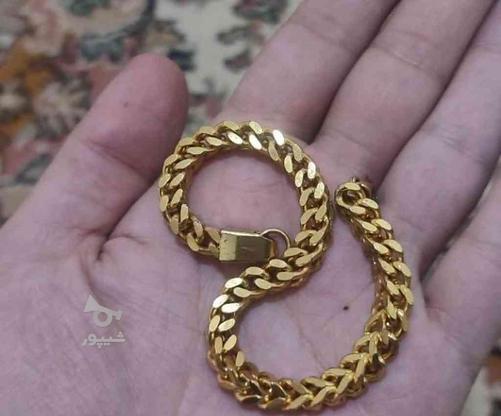 دستبند طلایی استیل رنگ ثابت طرح قفل جدید در گروه خرید و فروش لوازم شخصی در البرز در شیپور-عکس1