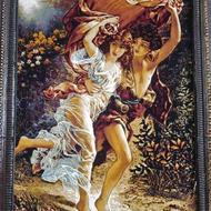 تابلو فرش طرح آدم و حوا در حد نو