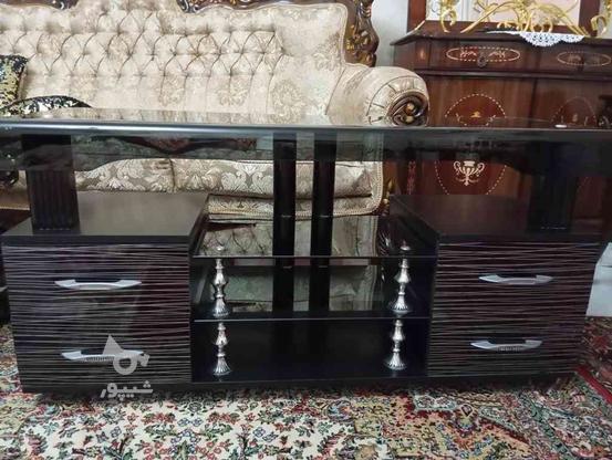 میز تلویزیون شیشه ای با کشوهای ام دی اف در گروه خرید و فروش لوازم خانگی در آذربایجان شرقی در شیپور-عکس1