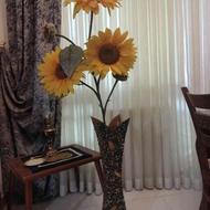 گل آفتاب گردان مصنوعی بزرگ با گلدان سنگریزه