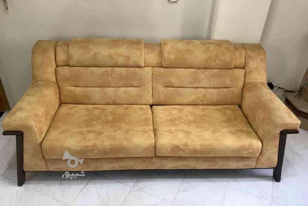 کاناپه سه نفره پارچه طرح چرم در گروه خرید و فروش لوازم خانگی در تهران در شیپور-عکس1