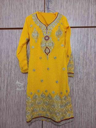 لباس هندی شیک نگین و مروارید دوزی شده سالم و نو زیر قیمت در گروه خرید و فروش لوازم شخصی در گلستان در شیپور-عکس1