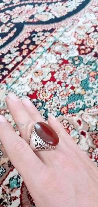 انگشتر نقره اصل با عقیق اصل در گروه خرید و فروش ورزش فرهنگ فراغت در گلستان در شیپور-عکس1