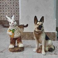 مجسمه سگ و خرگوش