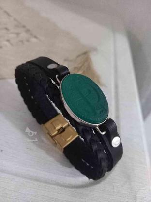 دستبند نقره با سنگ عقیق معدنی چرمی.نو در گروه خرید و فروش لوازم شخصی در مازندران در شیپور-عکس1