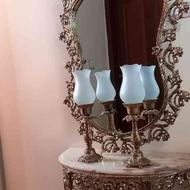 آینه و شمعدانی برنز