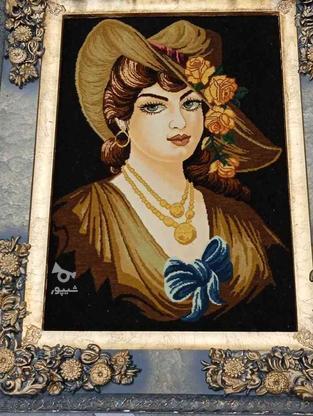 تابلو فرش دستباف طرح خانم فرانسوی ،با قاب سلطنتی در گروه خرید و فروش لوازم خانگی در کرمانشاه در شیپور-عکس1