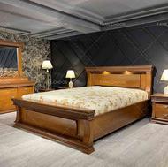 تخت و سرویس خواب طرح کلاسیک چوب