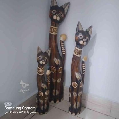 سه عدد گربه چوبی خراطی شده در گروه خرید و فروش لوازم خانگی در گلستان در شیپور-عکس1