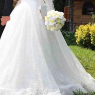 لباس عروس پارچه شاین خاص سفید