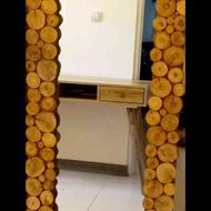 آینه دکوری چوب گردو و چوب صندل