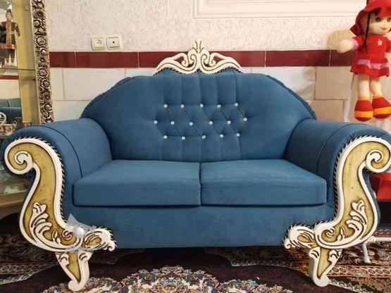 مبلمان 7 نفره آبی فیروزه ای شیک در گروه خرید و فروش لوازم خانگی در کرمان در شیپور-عکس1