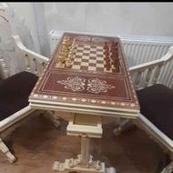 صندلی ومیز سه کاره تخته نرد شطرنج وچکرز