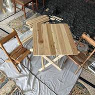 میز صندلی چوبی تاشو