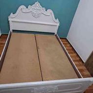 تخت دونفره چوبی رنگ سفید
