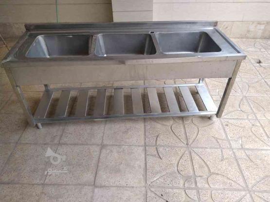 سینگ ظرفشویی صنعتی سه لگنه پایه دار در گروه خرید و فروش صنعتی، اداری و تجاری در قزوین در شیپور-عکس1