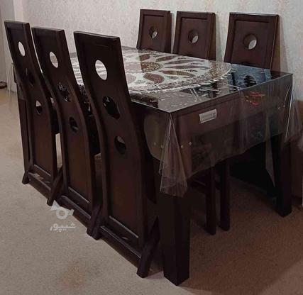 میز ناها خوری با 6 صندلی چوب راش در گروه خرید و فروش لوازم خانگی در خوزستان در شیپور-عکس1