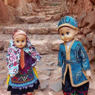 عروسک سنتی دکوری با لباس محلی روستای ابیانه