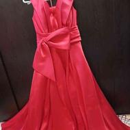 لباس شب بلند پارچه ساتن رنگ قرمز سایز38تا40