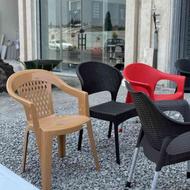 صندلی کافه و رستوران میز حصیری صندلی پلاستیکی صندلی حصیری