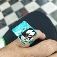 مهره مار اصل برنجی ریز سفید باانگشتر مفرغی