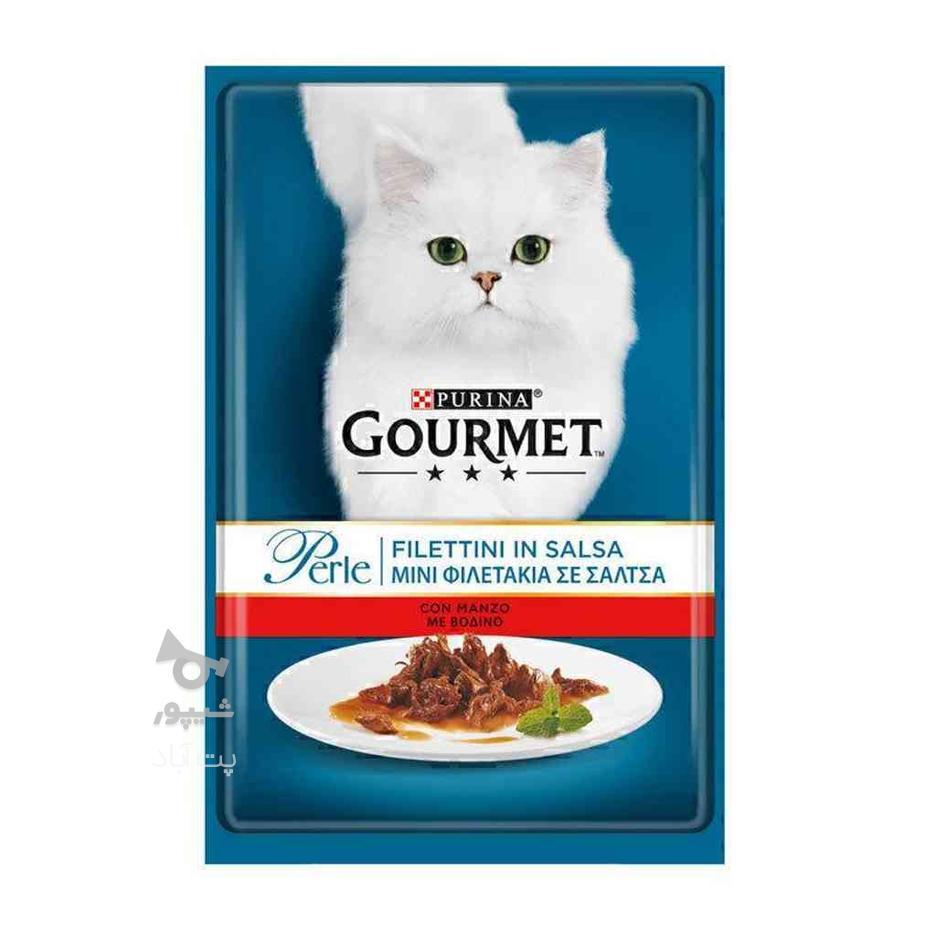 پوچ گربه گورمت با طعم گوشت گاو Gourmet Perle Beef وزن 85 گرم در گروه خرید و فروش ورزش فرهنگ فراغت در تهران در شیپور-عکس1