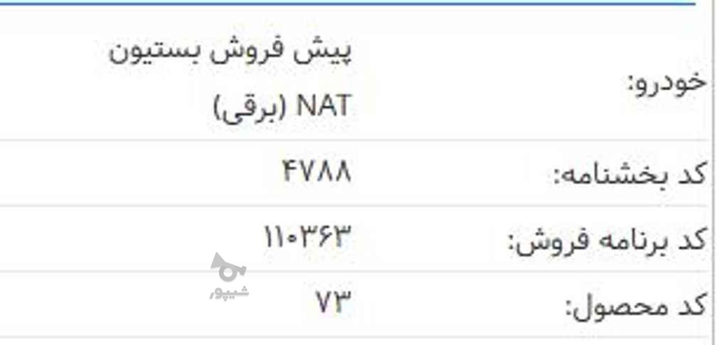 حواله بستیون نات برقی 1403 در گروه خرید و فروش وسایل نقلیه در سمنان در شیپور-عکس1