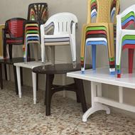 صندلی نعل اسبی اپن صندلی کافه و رستوران میز پلاستیکی نیم ست