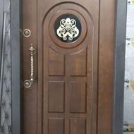 درب ضد سرقت روکش راش/ نرده استیل،کد1062 ضدسرقت