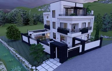 ویلا مدرن لاکچری400 متری تریبلکس/کتشال/استخر دار
