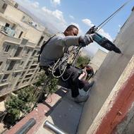 پیچ و رولپلاک سنگ و سرامیک نما بندکشی با چسب با طناب راپل