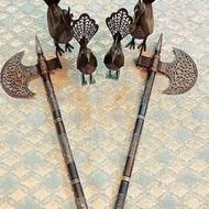 عتیقه مجموع فولادی نقره کوب مشبک