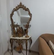 اینه کنسول همراه شمعدان و ساعت